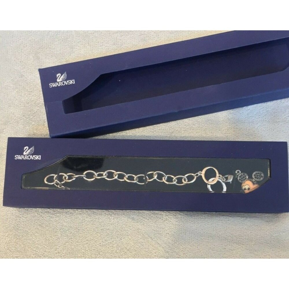 NWT Disney Swarovski Crystal Charm Toggle Bracelet with Mickey Charm - Picture 9 of 10
